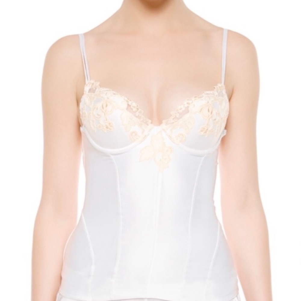 La Perla | Ivory corset in silk satin with frastaglio, NWT
